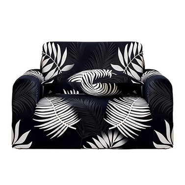 High Stretch 1-Seater Leaf Design Sofa Slipcover