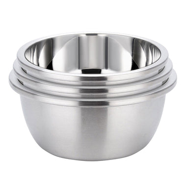 3Pcs Polished Stainless Steel Mixing Bowl
