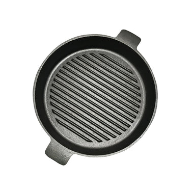 25cm Round Ribbed Cast Iron with Handle