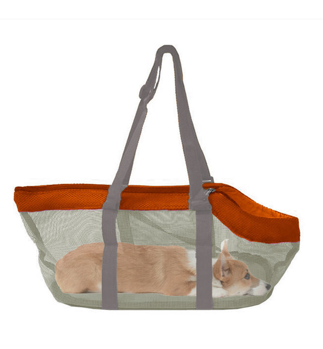 Waterproof Breathable Net Mesh Pet Carrier Bag Orange