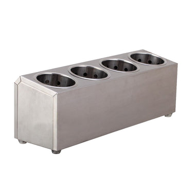 18/10 Stainless Steel Commercial Cutlery Holder with 4 Holes