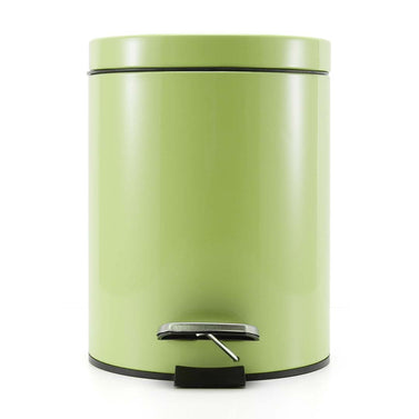 Foot Pedal Stainless Steel Trash Bin Round 7L Green
