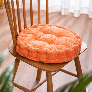 Orange Plush Round Cushion