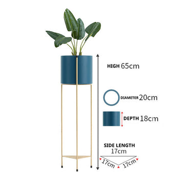 65CM Gold/Blue 2 Layer Plant Stand