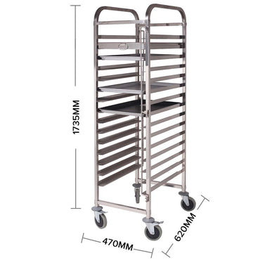 Gastronorm Trolley 15 Tier Stainless Steel Suits 60*40cm Tray