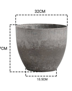 27cm Rock Grey Round Resin Planter