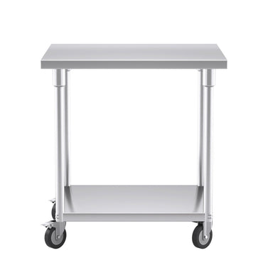 80cm Commercial Kitchen Stainless Steel Work Bench with Wheels