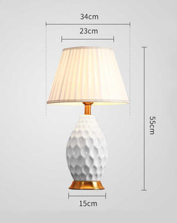 Textured Ceramic Table Lamp White