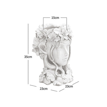 Resin Flower Pot Decor White