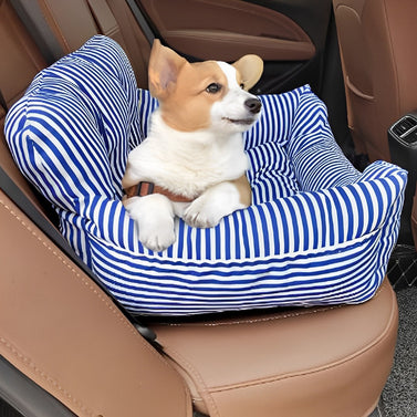 Portable Soft Padded Car Seat Dog Carrier Bed Blue