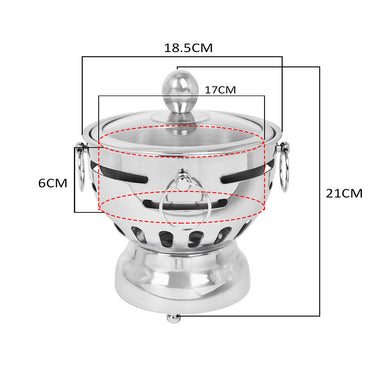Stainless Steel Single Hot Pot with Glass Lid