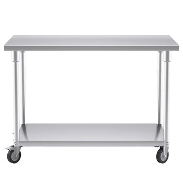 120cm Commercial Kitchen Stainless Steel Work Bench with Wheels