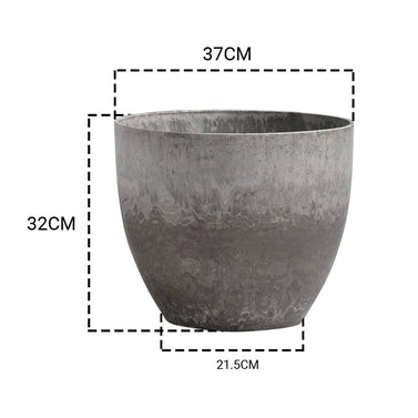 32cm Rock Grey Round Resin Planter
