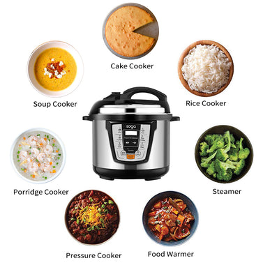 Electric Stainless Steel Pressure Cooker 6L Multicooker 16