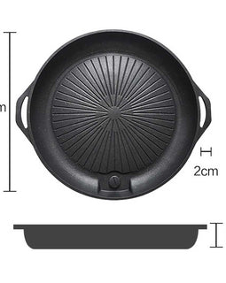 Portable BBQ Butane Gas Stove Non-Stick Grill Round Plate