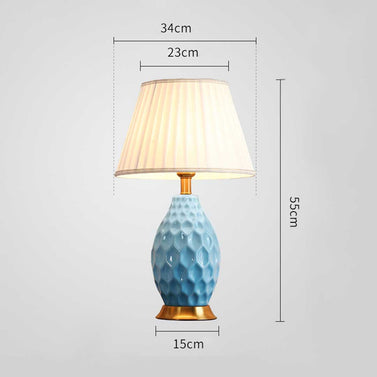 Textured Ceramic Table Lamp Blue