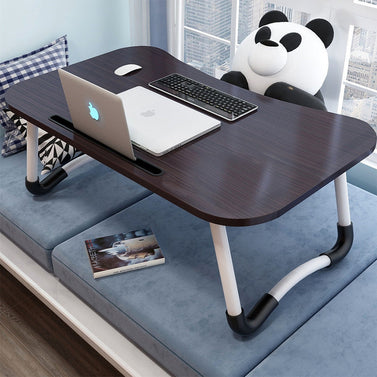 Black Foldable Study Bed Table Adjustable Portable Desk Stand With Notebook Holder
