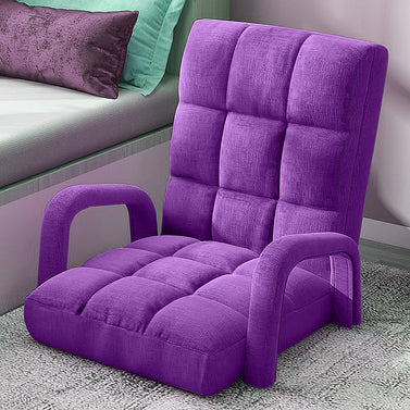 Floor Recliner Lazy Chair with Armrest Purple