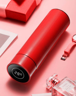 500ML Smart Thermometer Bottle Vacuum Flask  Red