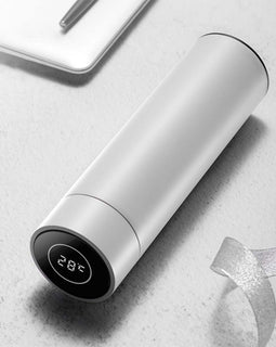 500ML Smart Thermometer Bottle Vacuum Flask  White